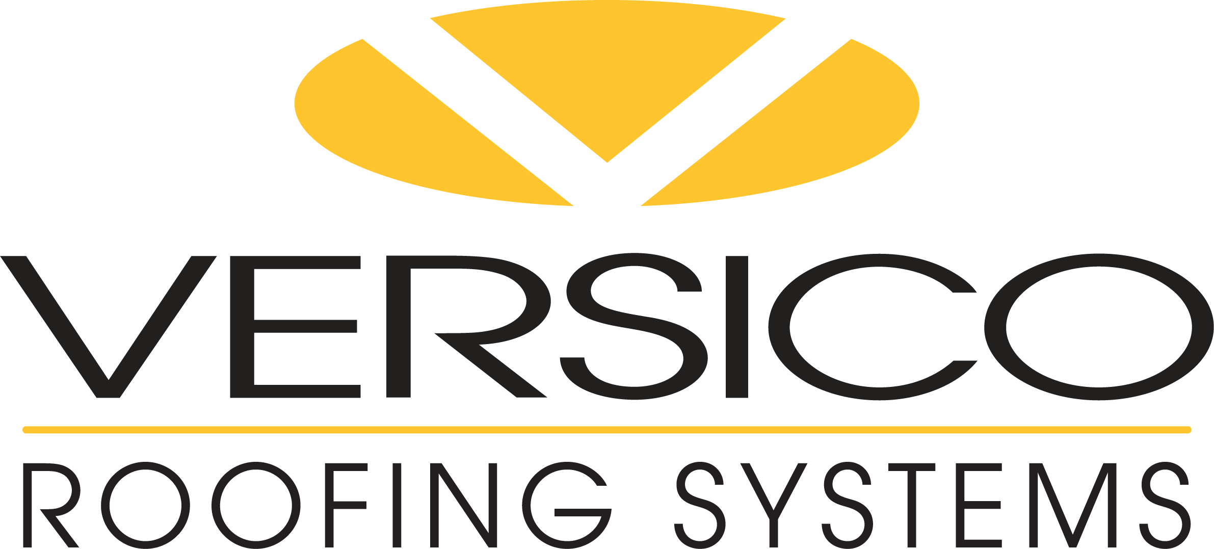Versico Roofing Systems logo with yellow sun graphic and black text, representing professional roofing and siding services in Greenville, South Carolina